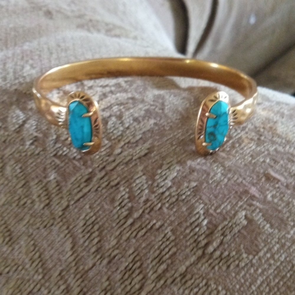 Kendra Scott Gold Bracelet with Turquoise Accents
